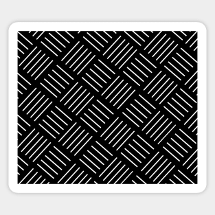 Abstract geometric pattern - strips - black and white. Sticker